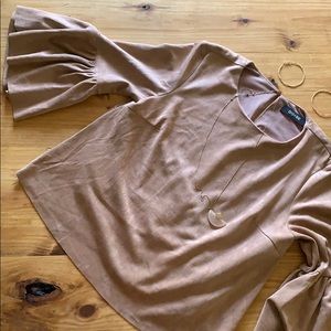 Do + Be: Tan Flaring Sleeve Top